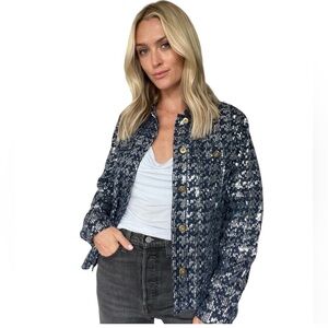 Six/fifty denim sequin jacket size M